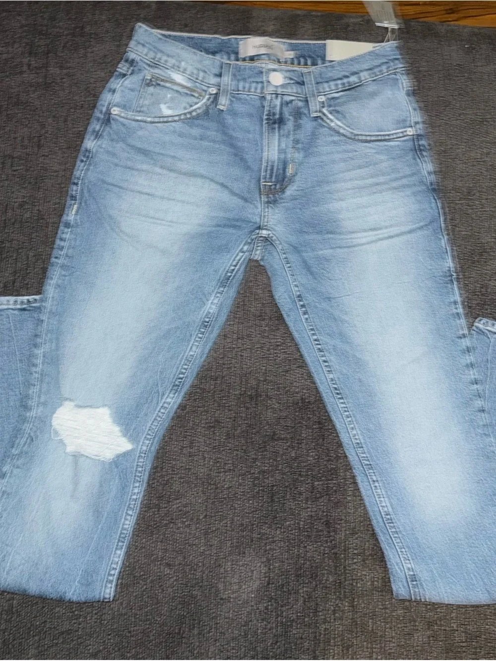 NWT Hudson Blake Slim Straight Jeans Men’s 28 Blue Fade Distressed